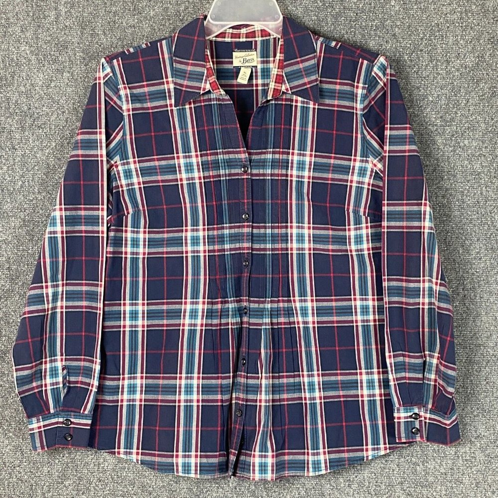 Heritage Collection by Bass Long Sleeve Button Up Shirt XL Women's 100% Cotton